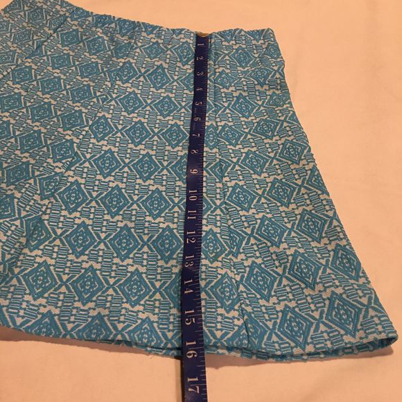 Vintage Diamond Knit Turquoise Retro Circle Skirt - Picture 6 of 10